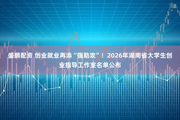 盛鹏配资 创业就业再添“强助攻”！2026年湖南省大学生创业指导工作室名单公布